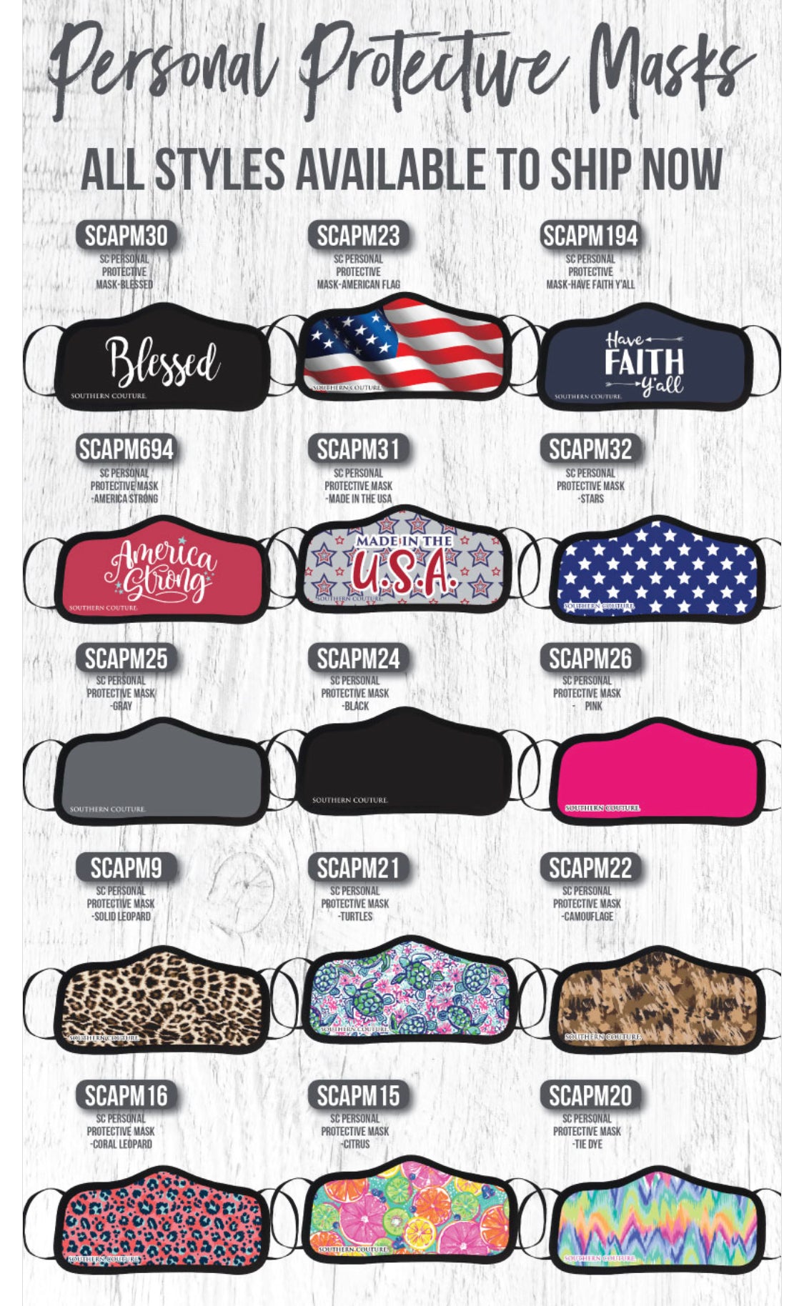 SALE Southern Couture America Strong Protective Mask