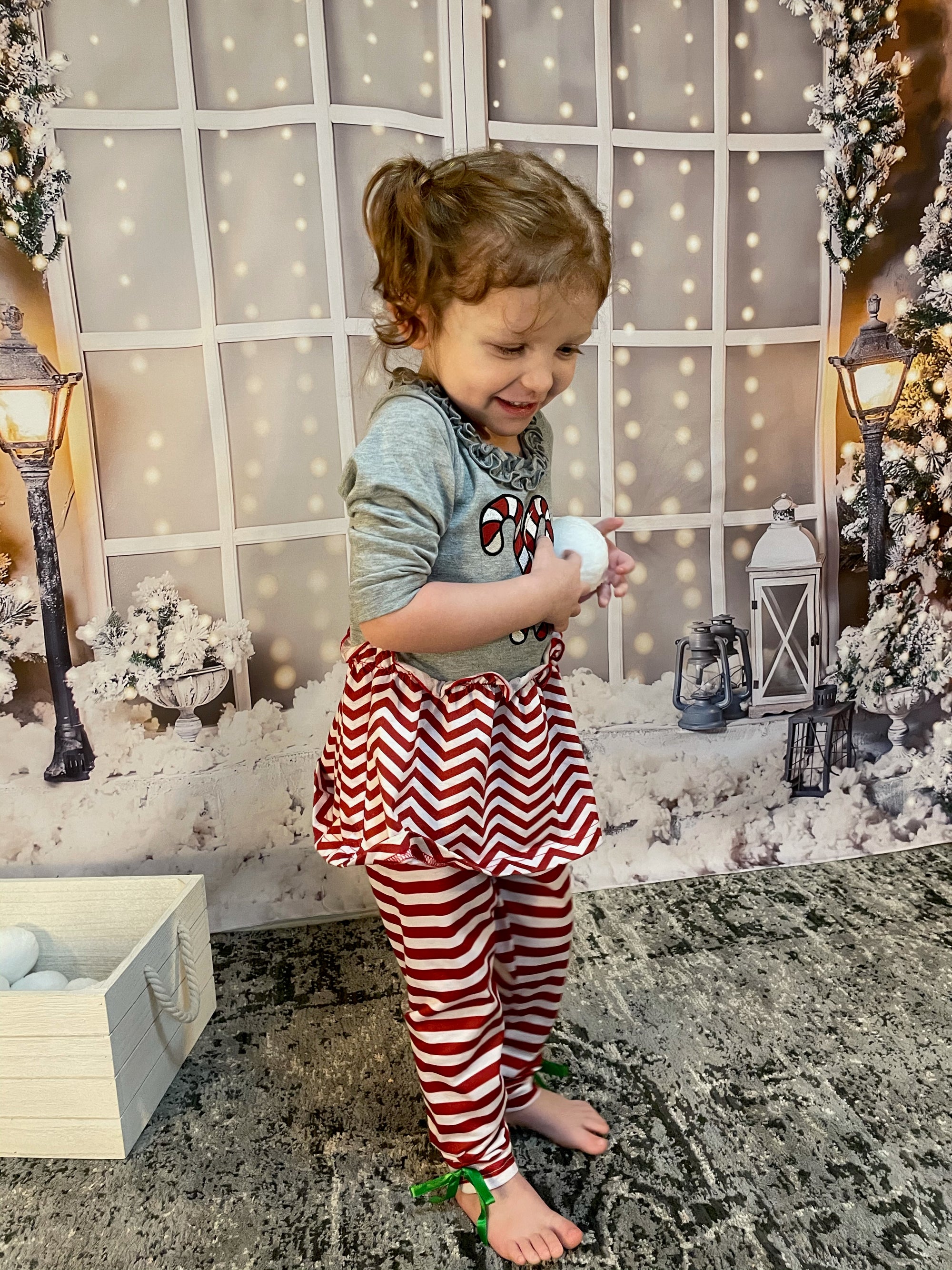 Simply Southern Preppy Classic Candy Cane Holiday Toddler Dress Set T-Shirt