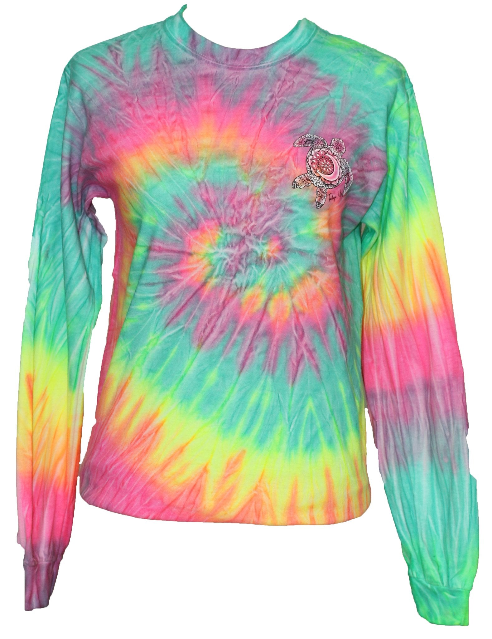 Southern Attitude Tortuga Moon Turtle Minty Tie Dye T-Shirt