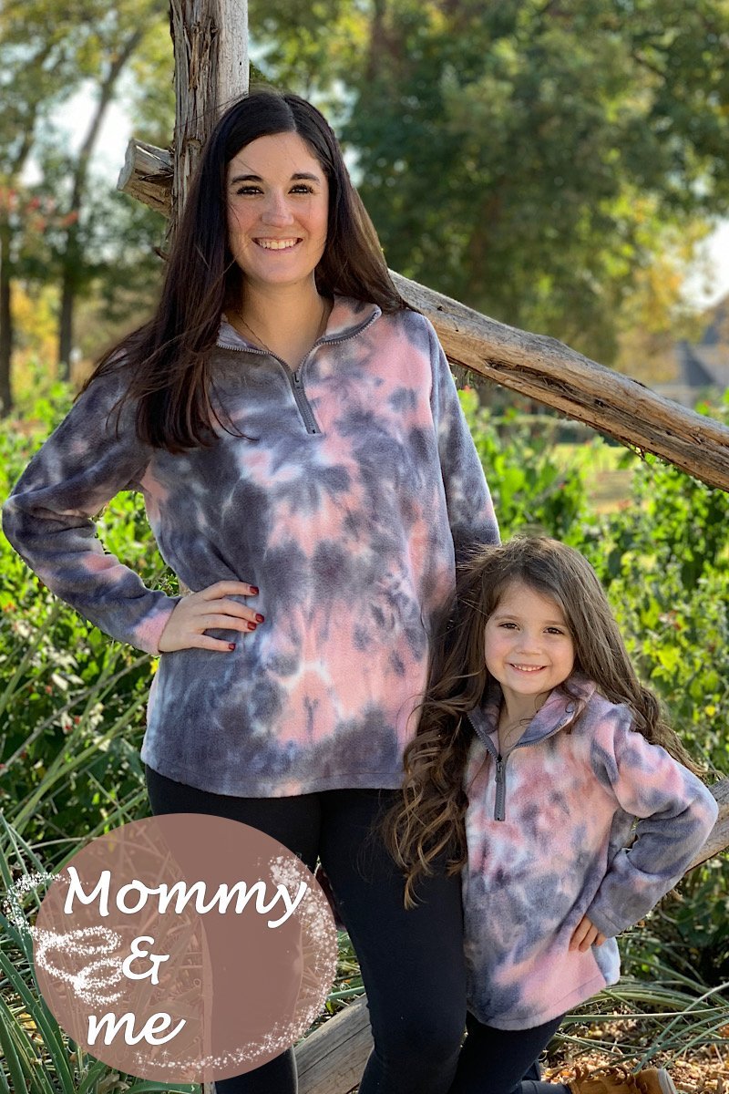 Mommy & Me Baby Youth Fleece Tie Dye Jacket Sweater