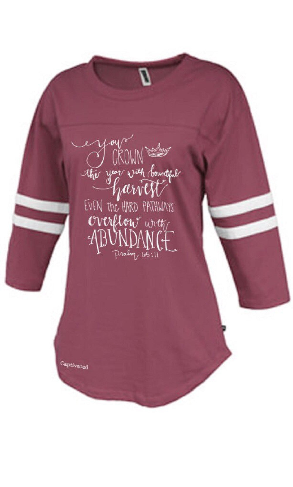 SALE Sassy Frass Captivated Harvest Maroon Rally Jersey Long Sleeve Bright Girlie T Shirt