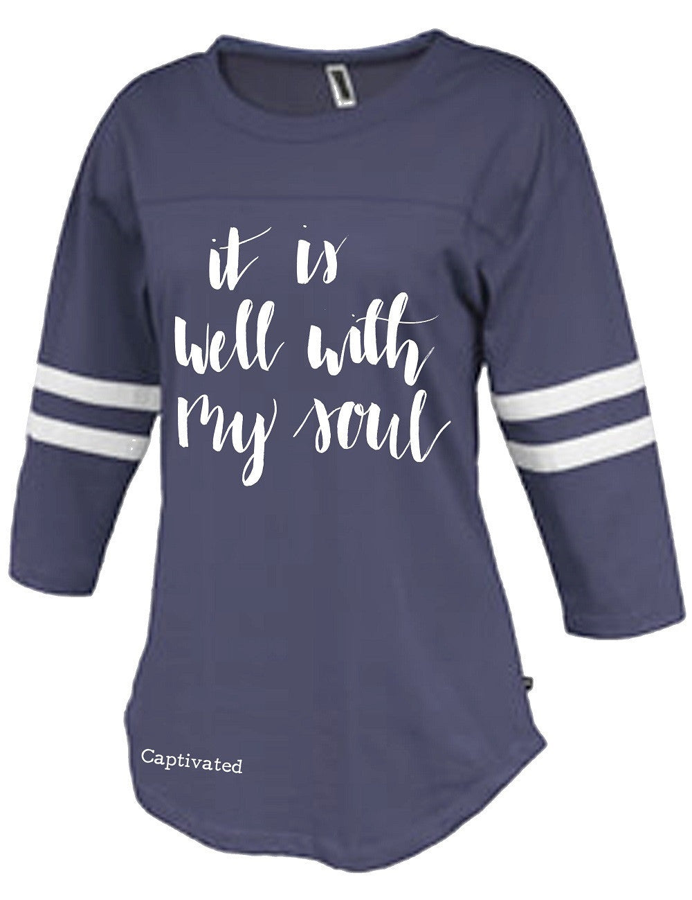 Sassy Frass Captivated Well With My Soul Rally Jersey Long Sleeve Bright Girlie T Shirt