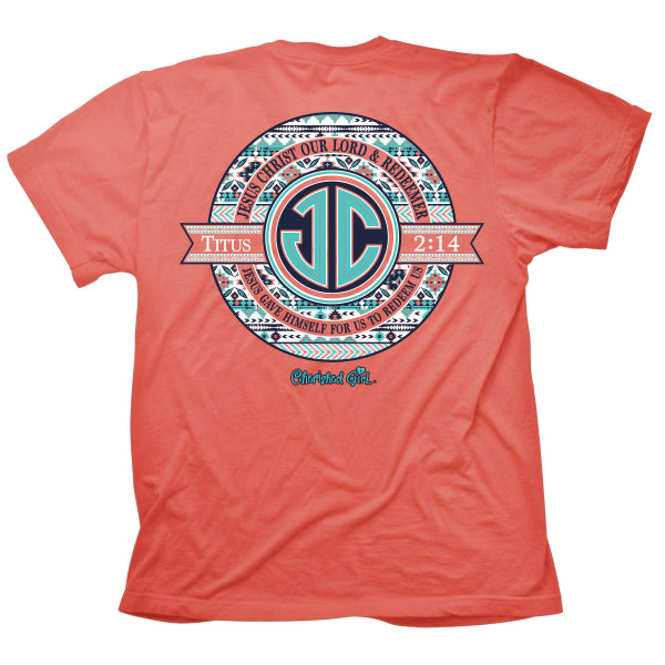Cherished Girl Jesus Christ Monogram Girlie Christian Bright T Shirt - SimplyCuteTees