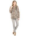 Katydid Preppy Leopard Sherpa Fur Pullover Jacket T-Shirt