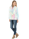 Katydid Preppy Pink Blue Tie Dye 1 Sherpa Pullover Jacket T-Shirt