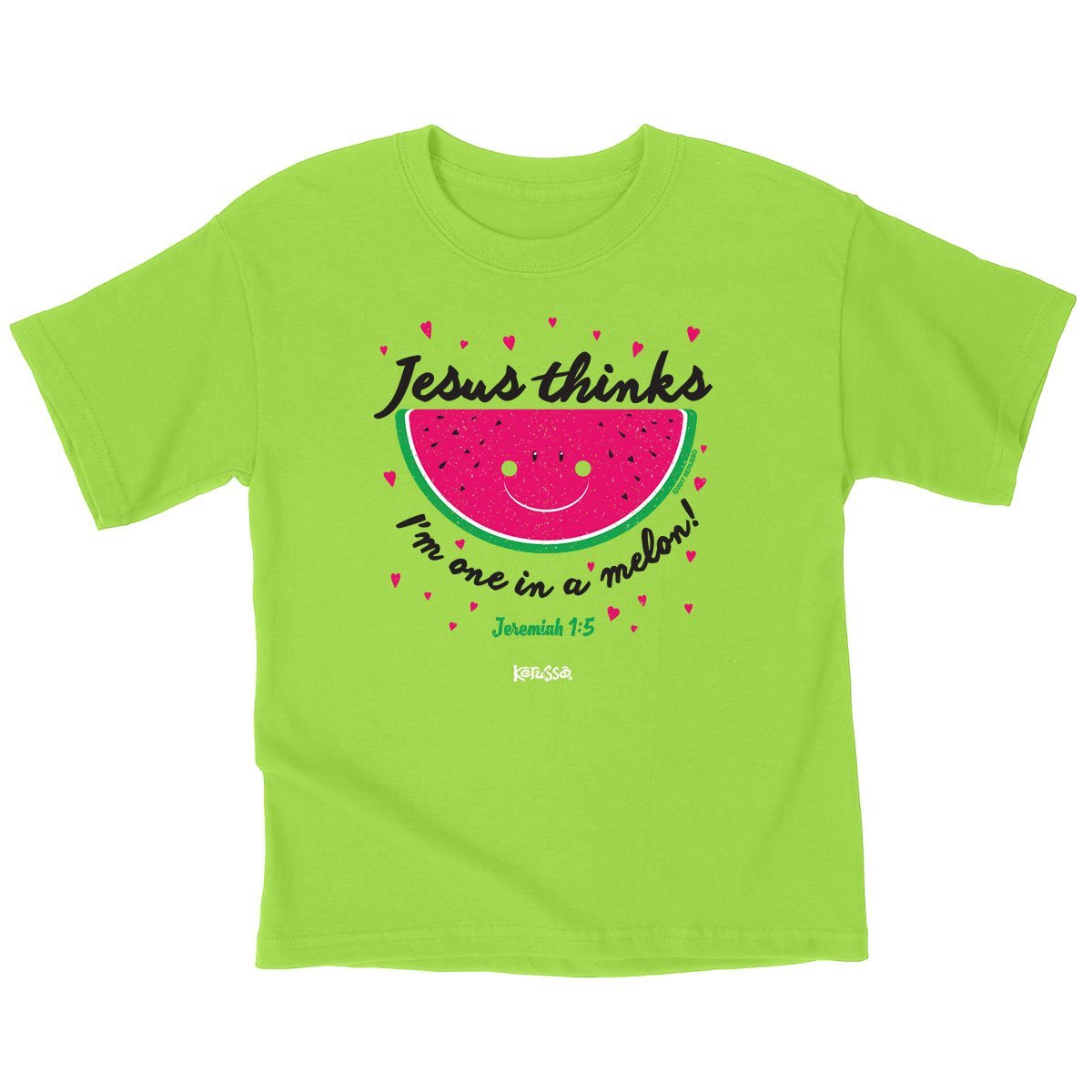 Cherished Girl Jesus Thinks I'm One in a Melon Watermelon Christian Toddler Youth Bright T Shirt