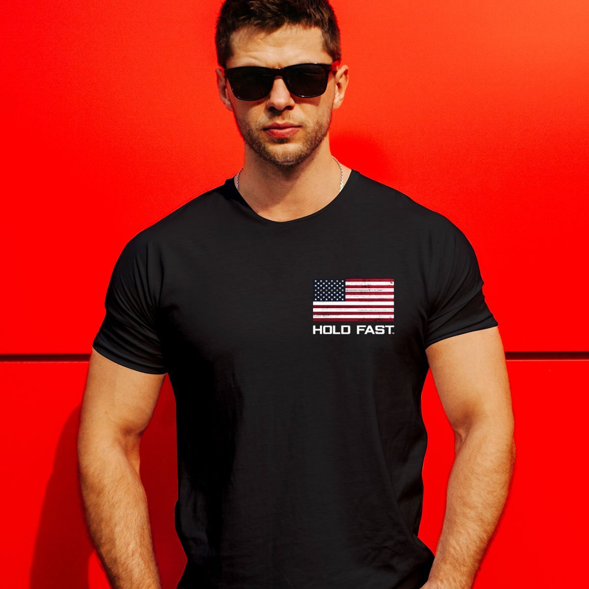 Hold Fast to Faith Family Freedom USA American Flag Christian Unisex T Shirt
