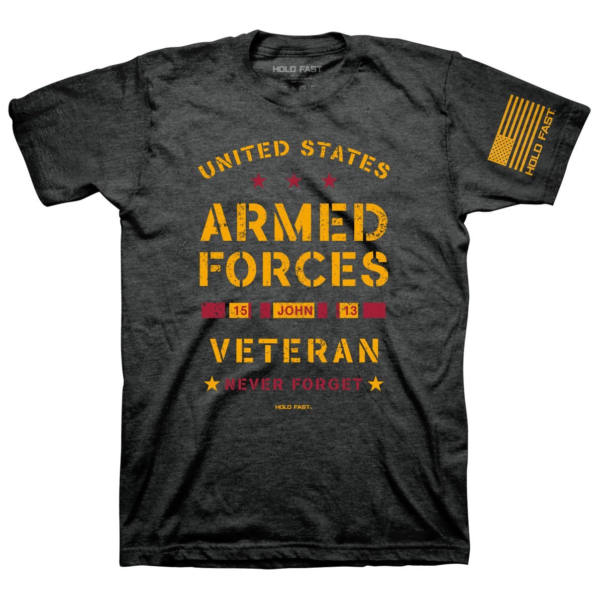United States Armed Forces Veteran Never Forget Christian Unisex Bright T Shirt