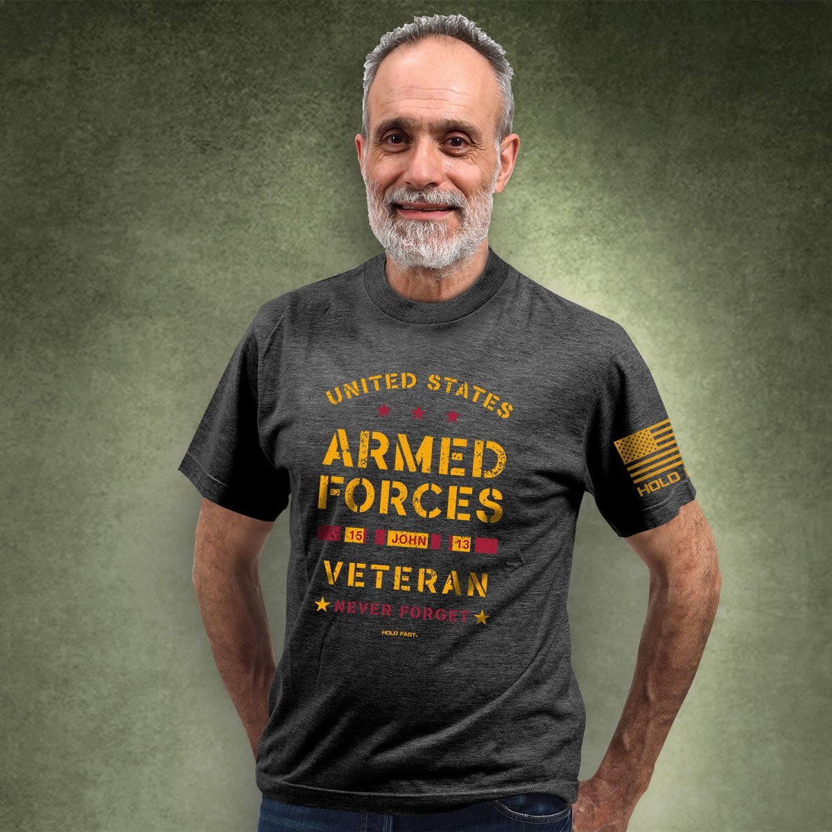 United States Armed Forces Veteran Never Forget Christian Unisex Bright T Shirt