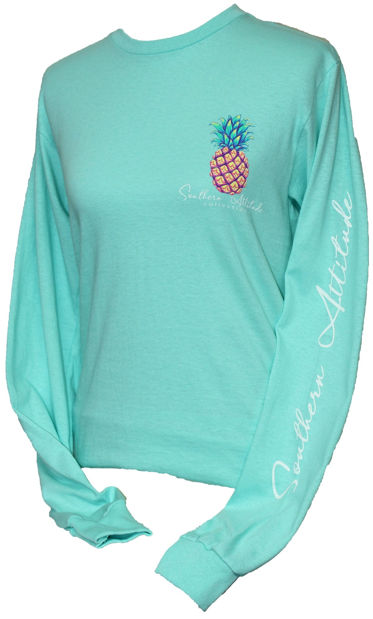 Southern Attitude Preppy Rough Pineapple Long Sleeve T-Shirt