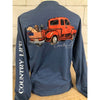 Country Life USA Dog Truck Indigo Unisex Long Sleeve T-Shirt