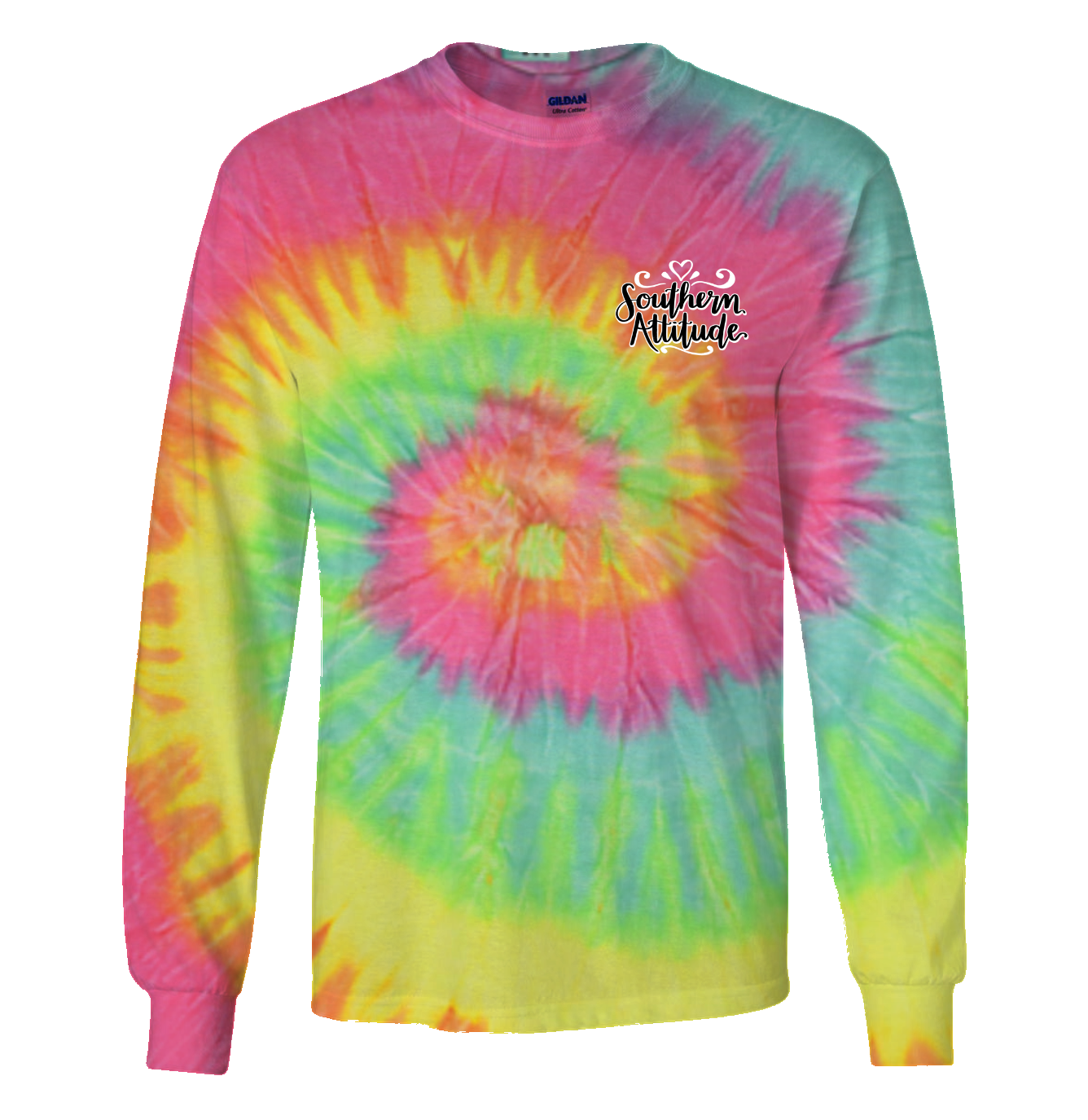 Southern Attitude Bless This Mouth Tie Dye Long Sleeve T-Shirt