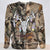 Sale Country Life Southern Attitude Bone Realtree Camo Camouflage Deer Skull Feathers Long Sleeve  T-Shirt
