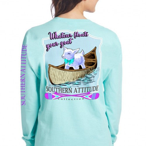 Southern Attitude Preppy Floats Your  Goat Canoe Paddles Long Sleeve T-Shirt