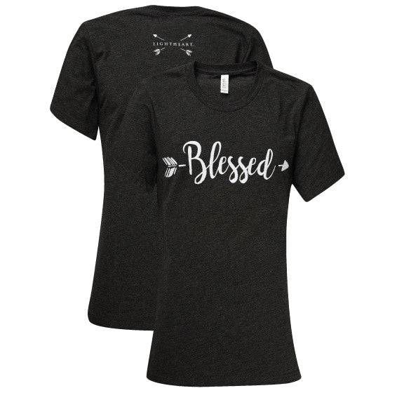Southern Couture Lightheart Blessed Arrow Front Print Triblend  T-Shirt