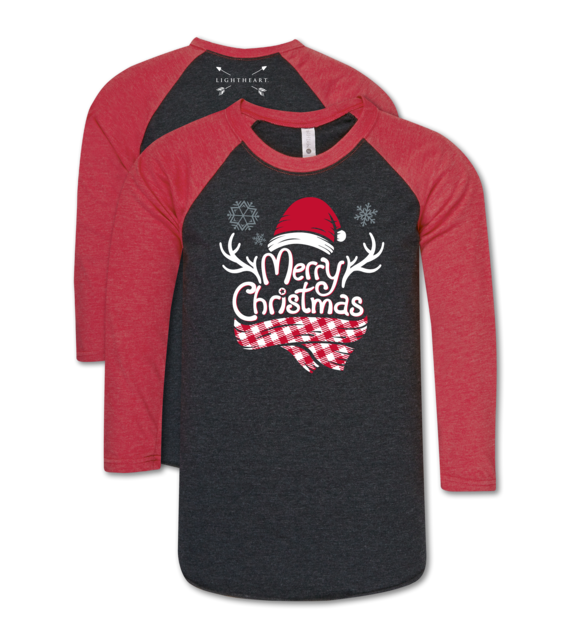 Southern Couture Lightheart Christmas Scarf Holiday Soft Long Sleeve T-Shirt