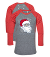 Southern Couture Lightheart Don&#39;t Stop Believin Santa Christmas Triblend Front Print Raglan Long Sleeve T-Shirt