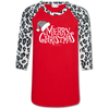 Couture Lightheart Leopard Merry Christmas Raglan Long Sleeve T-Shirt