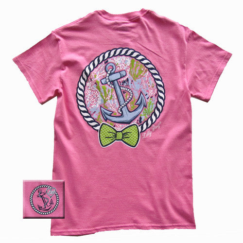 Lilly Paige Preppy Pink Anchor Bow Heart Bjaxx Southern Girlie Bright T Shirt - SimplyCuteTees