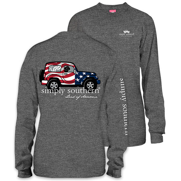SALE Simply Southern Youth Preppy America Long Sleeve T-Shirt