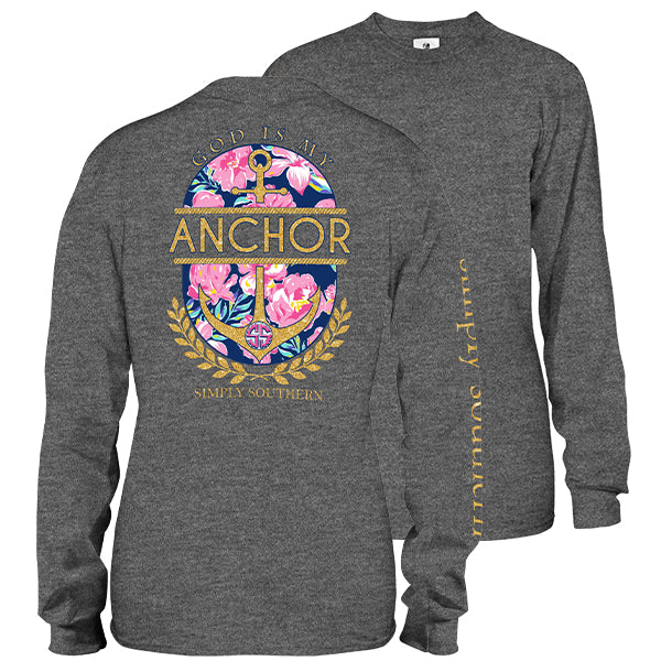 SALE Simply Southern Preppy God Is My Anchor Long Sleeve T-Shirt