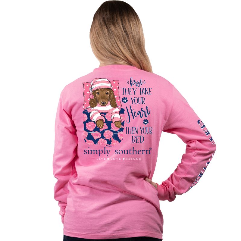 Simply Southern Preppy Heart Bed Dog Long Sleeve T-Shirt