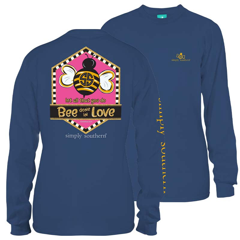 SALE Simply Southern Preppy Bee Done In Love Long Sleeve T-Shirt
