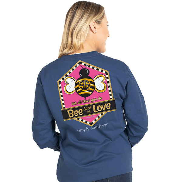 SALE Simply Southern Preppy Bee Done In Love Long Sleeve T-Shirt