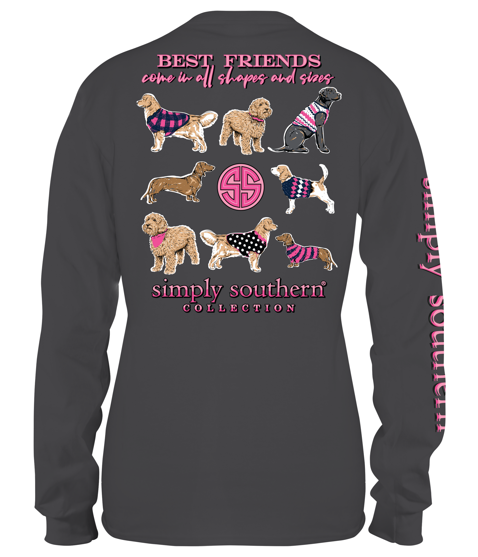 SALE Simply Southern Best Friends Dogs Long Sleeve T-Shirt