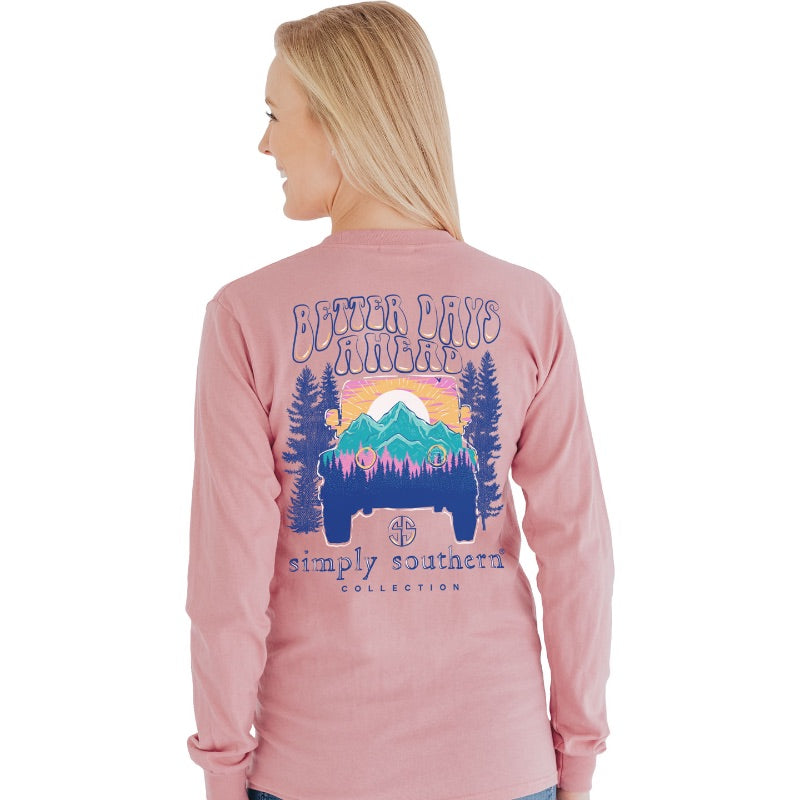 SALE Simply Southern Better Days Mountains Long Sleeve T-Shirt