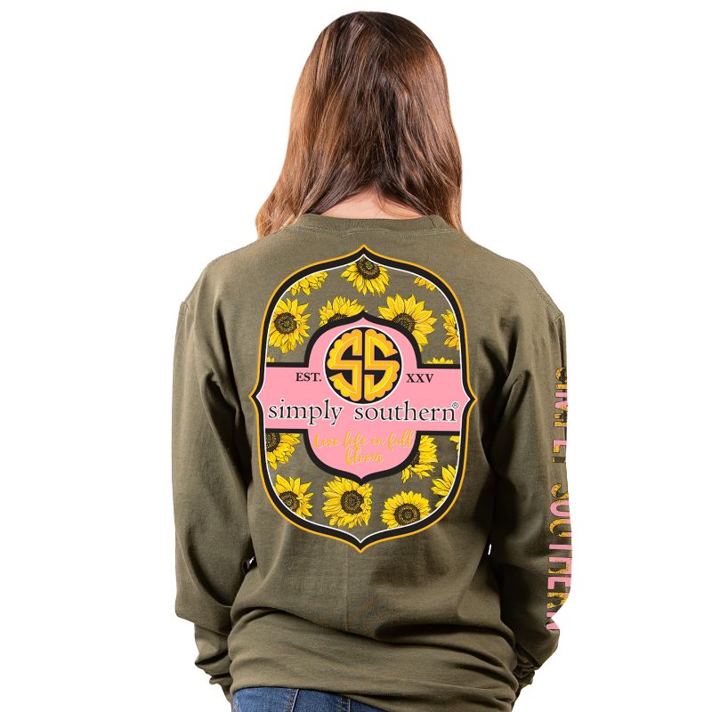 SALE Simply Southern Preppy Bloom Sunflower Long Sleeve T-Shirt