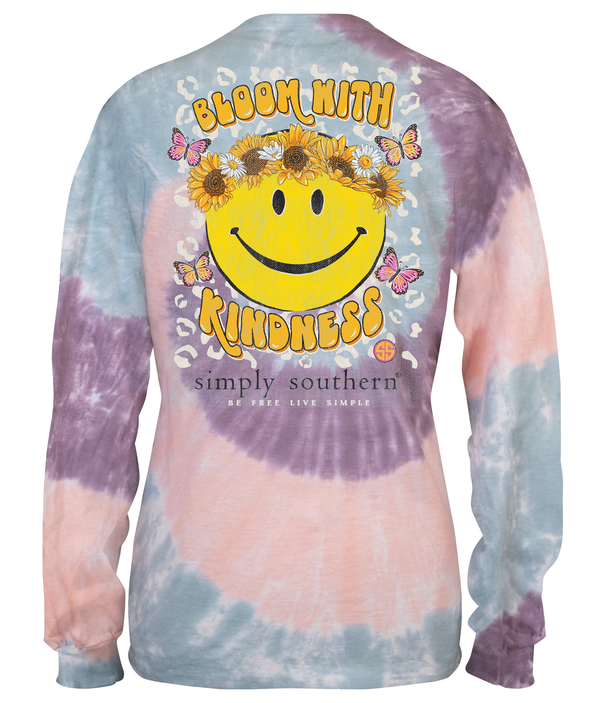 Simply Southern Bloom With Kindness Tie Dye Long Sleeve T-Shirt