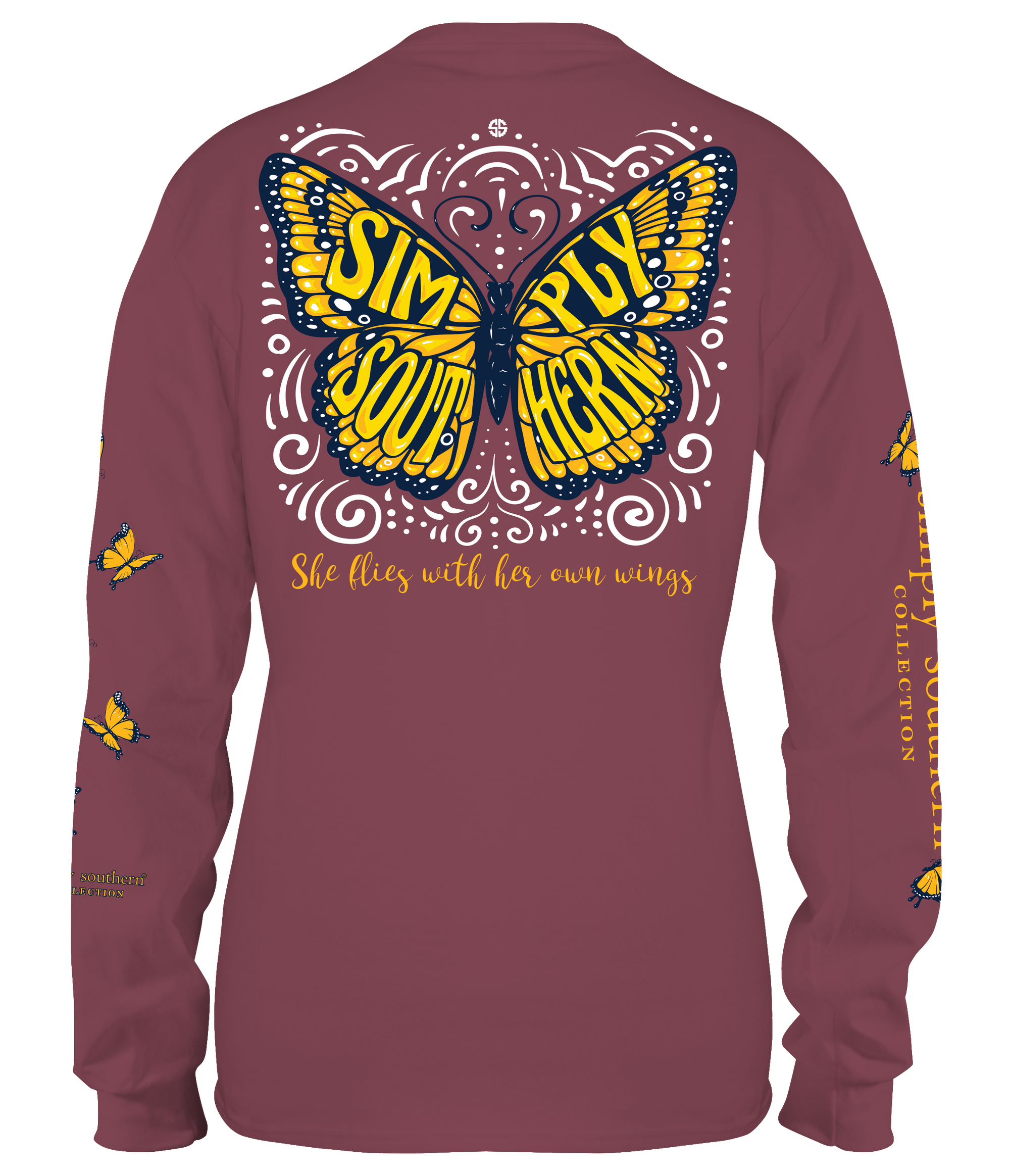 SALE Simply Southern Preppy Butterfly Logo Long Sleeve T-Shirt