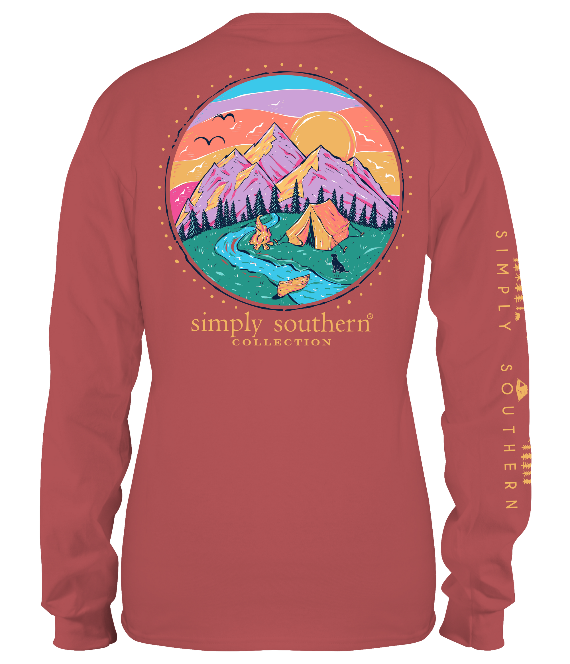 SALE Simply Southern Preppy Camp Mountains Fall Long Sleeve T-Shirt