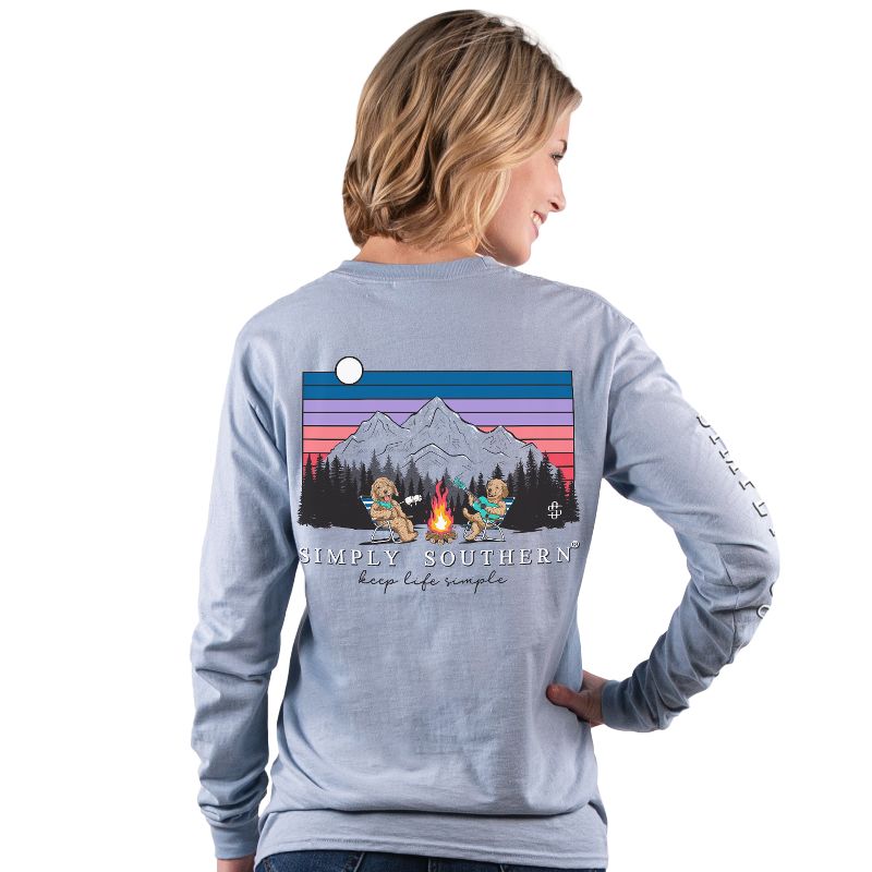 SALE Simply Southern Camp Dogs Mountains Long Sleeve T-Shirt
