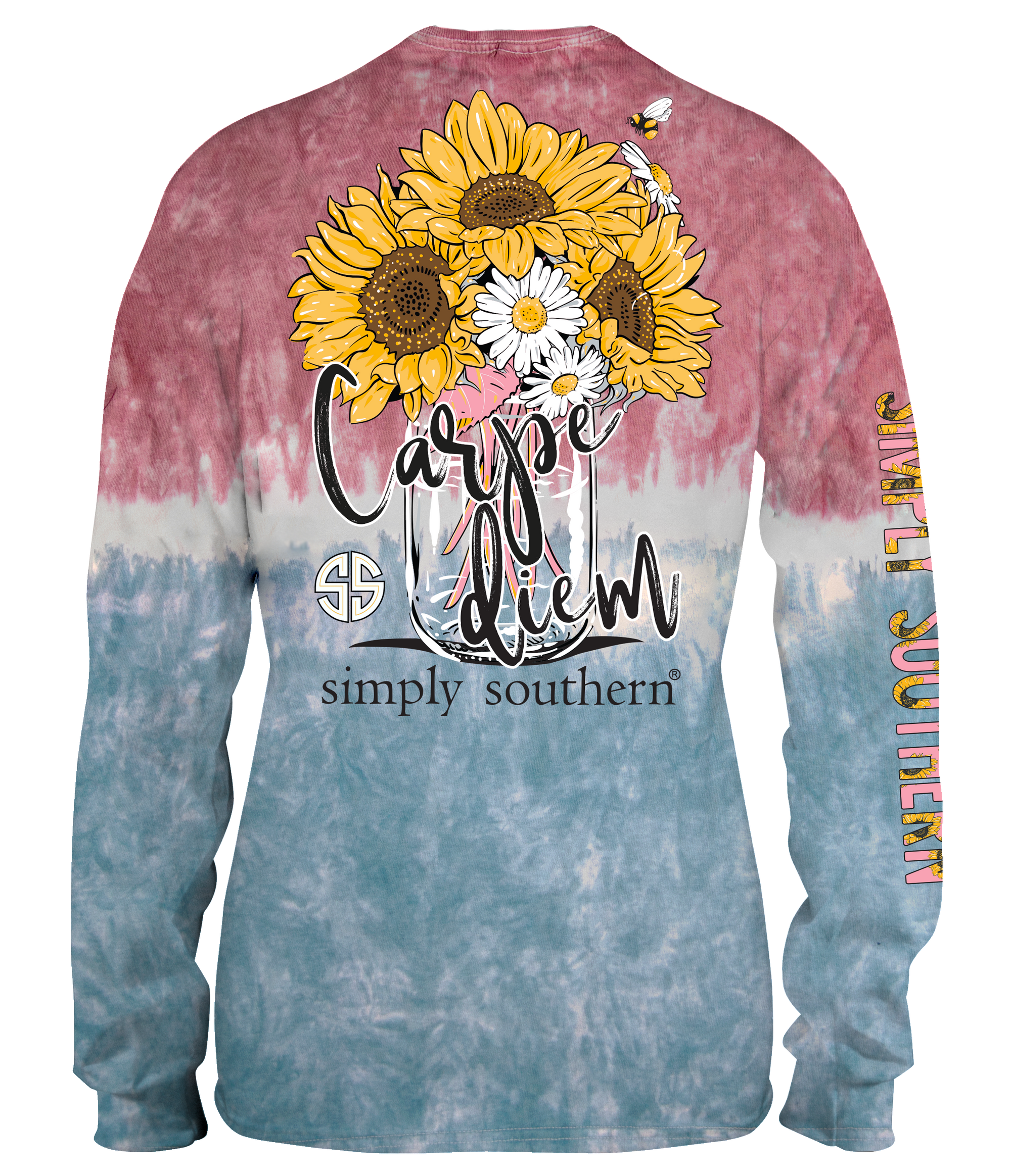 SALE Simply Southern Preppy Carpe Diem Sunflowers Long Sleeve T-Shirt