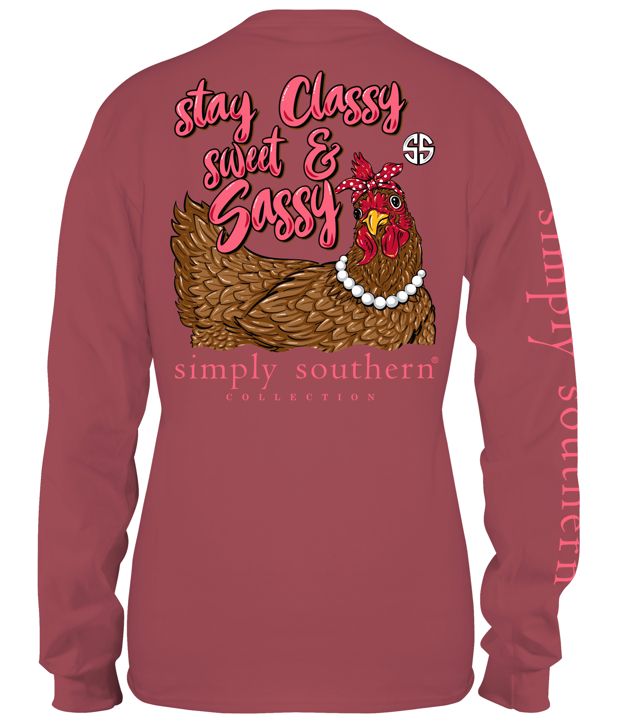 SALE Simply Southern Preppy Stay Classy Chicken Long Sleeve T-Shirt