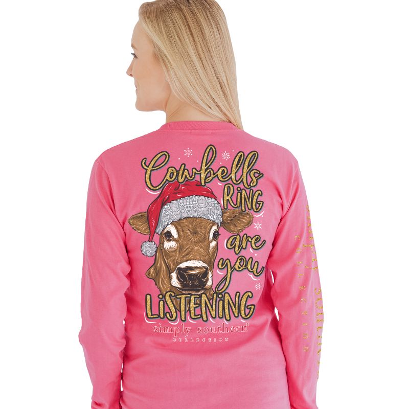 SALE Simply Southern Cowbell Holiday Long Sleeve T-Shirt