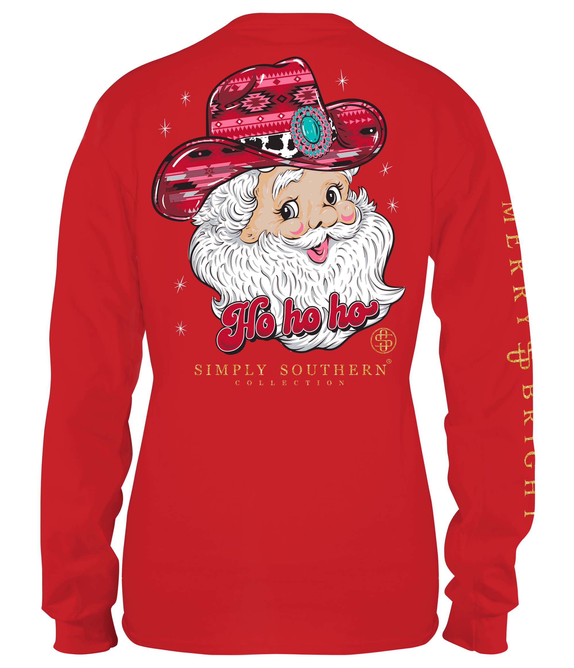 Simply Southern Cowboy Santa Holiday Long Sleeve T-Shirt