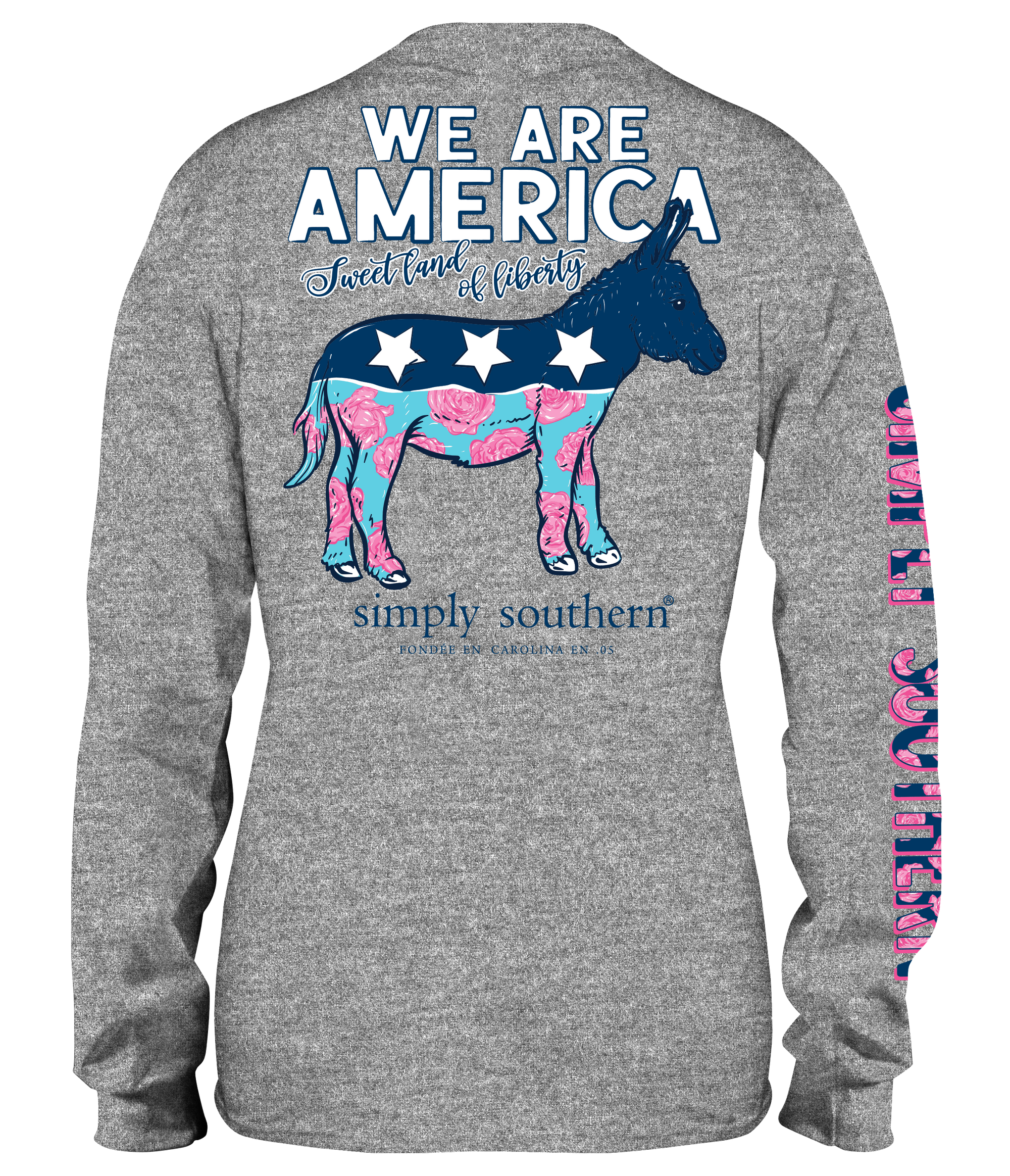 SALE Simply Southern Land Of Liberty Democrat USA Long Sleeve T-Shirt