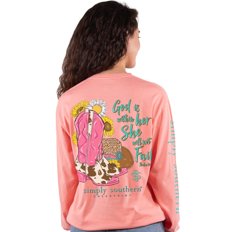 SALE Simply Southern Will Not Fail Boots Long Sleeve T-Shirt