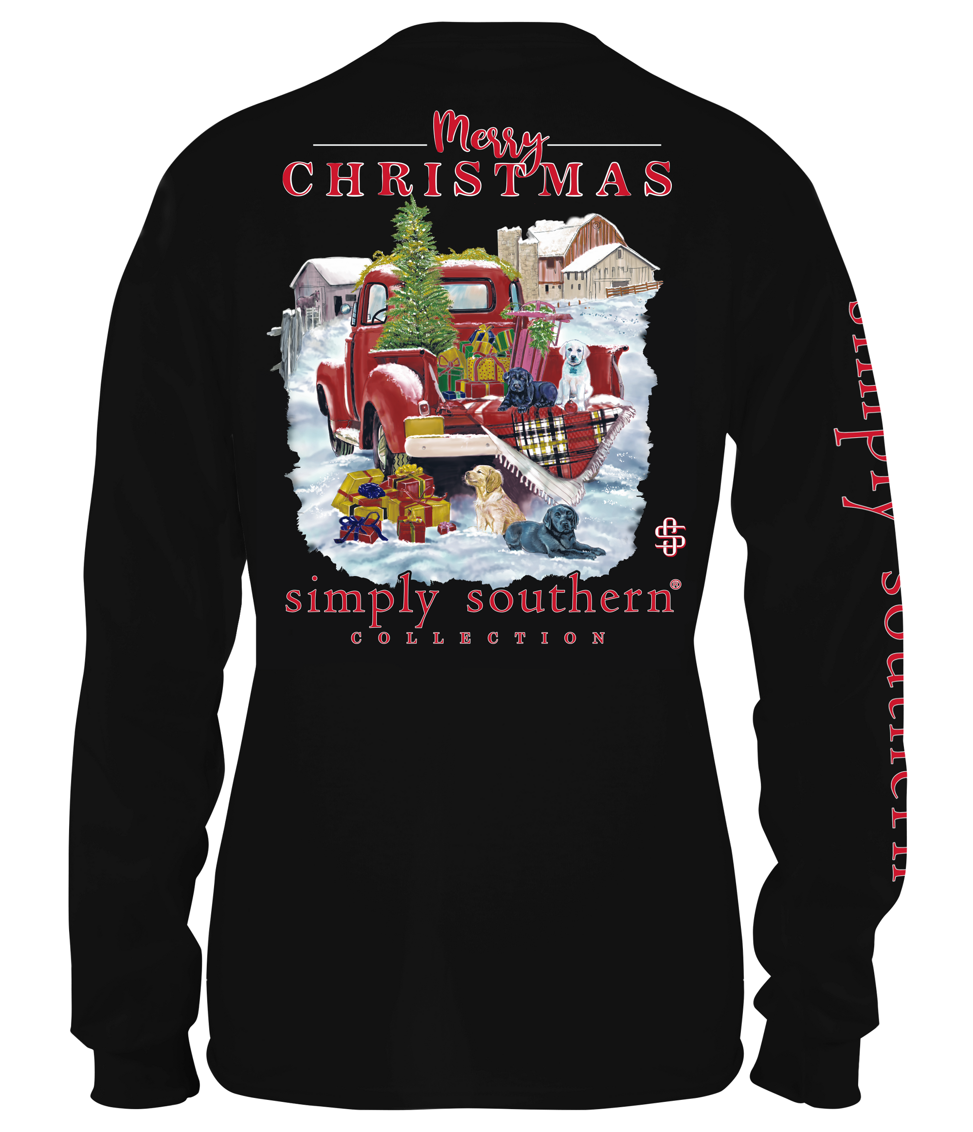 SALE Simply Southern Farm Christmas Holiday Long Sleeve T-Shirt