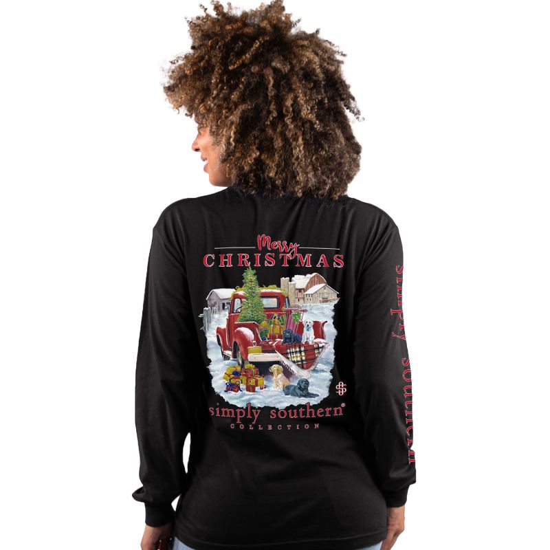 SALE Simply Southern Farm Christmas Holiday Long Sleeve T-Shirt