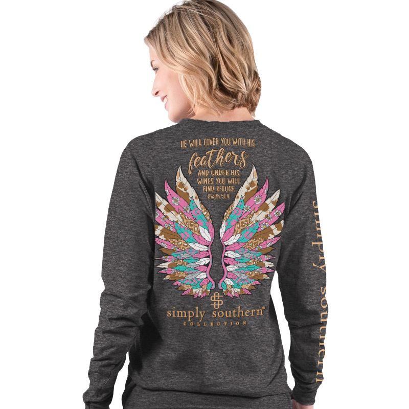 SALE Simply Southern Feathers Wings Long Sleeve T-Shirt