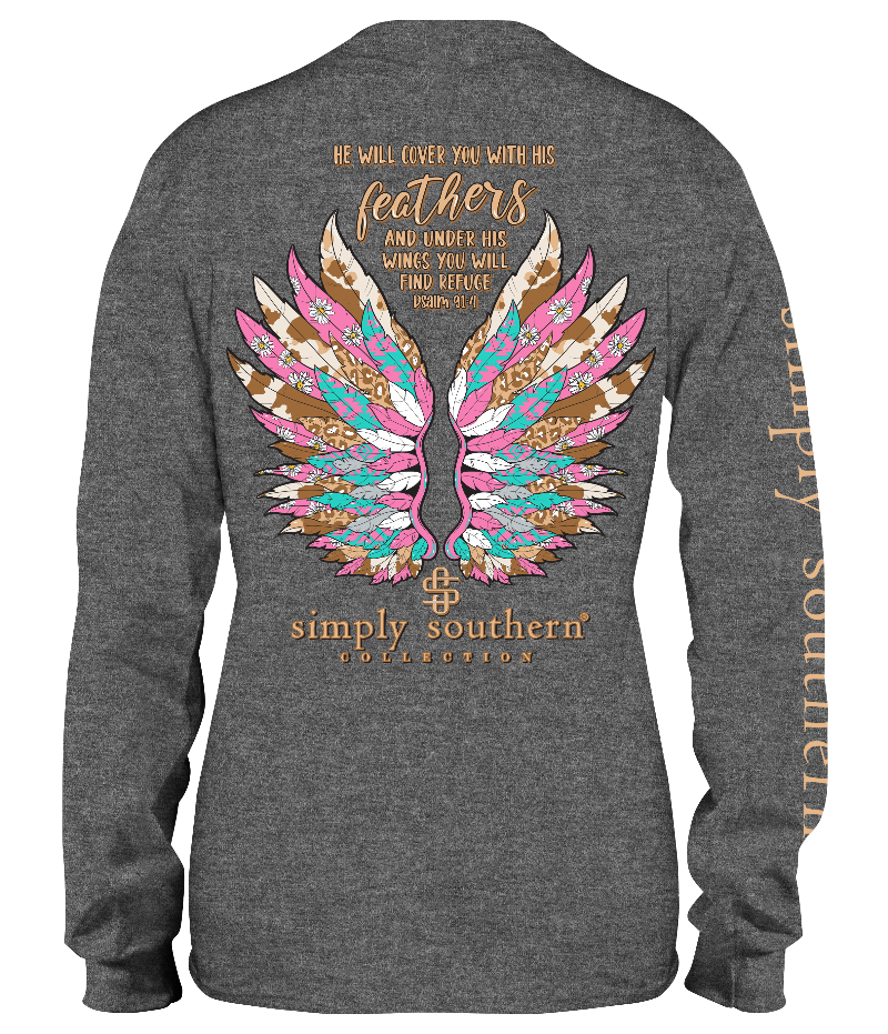 SALE Simply Southern Feathers Wings Long Sleeve T-Shirt