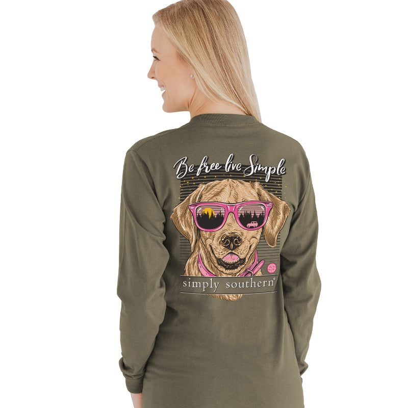 SALE Simply Southern Be Free Live Simple Dog Long Sleeve T-Shirt