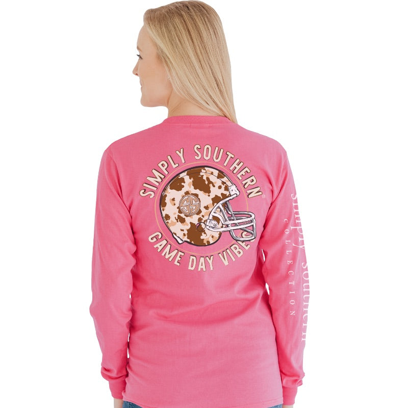 SALE Simply Southern Game Day Vibes Football Long Sleeve T-Shirt