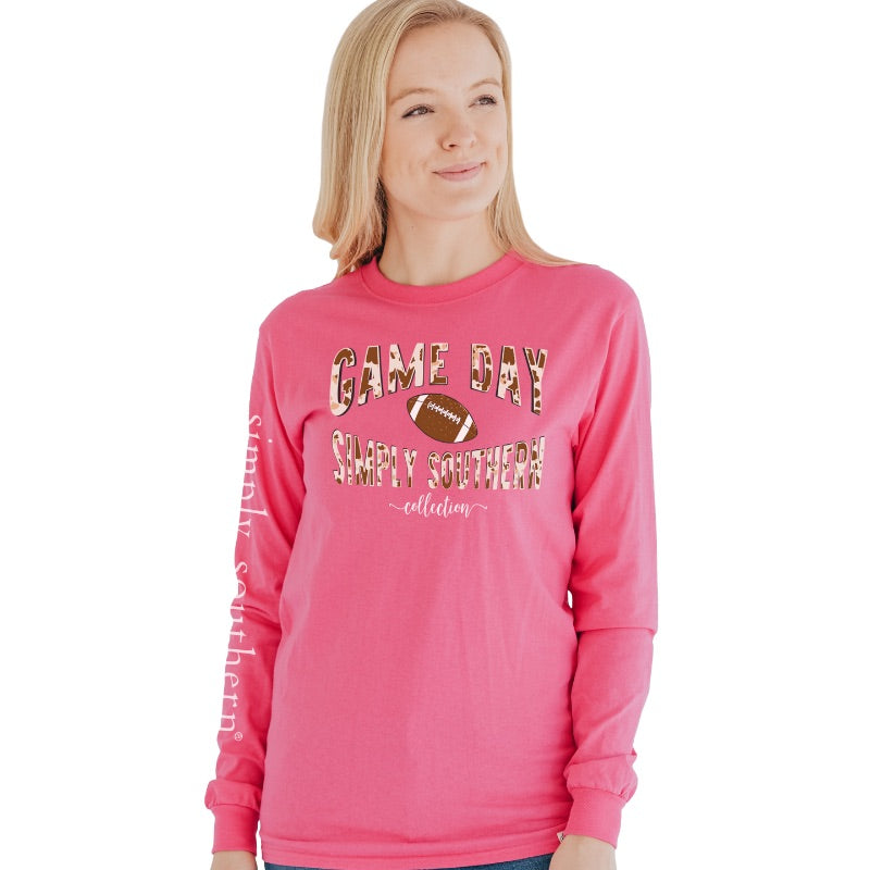 SALE Simply Southern Game Day Vibes Football Long Sleeve T-Shirt
