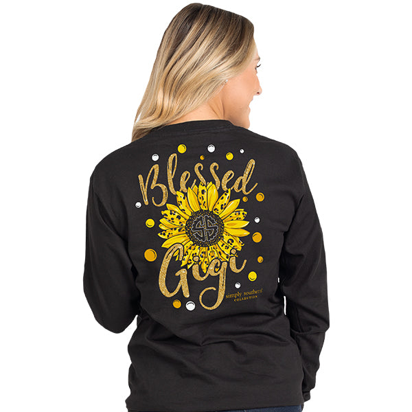SALE Simply Southern Preppy Blessed Gigi Sunflower Long Sleeve T-Shirt