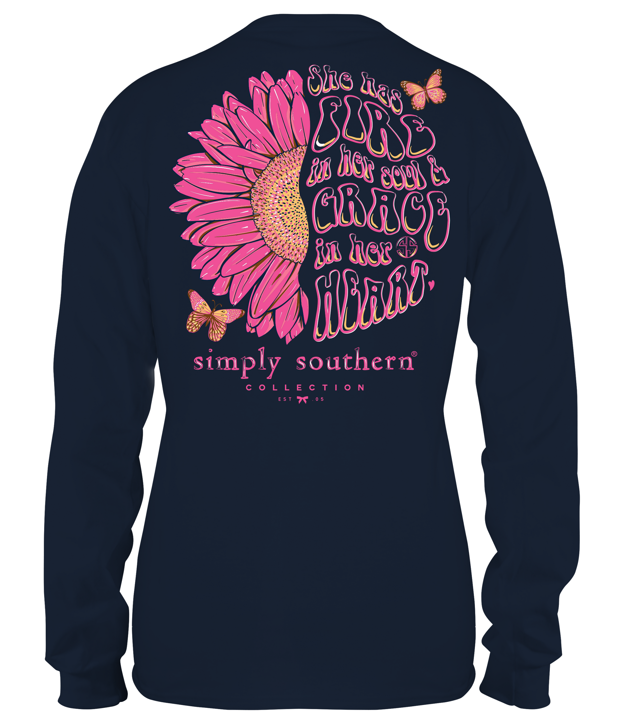 SALE Simply Southern Grace In Her Heart Long Sleeve T-Shirt - SimplyCuteTees